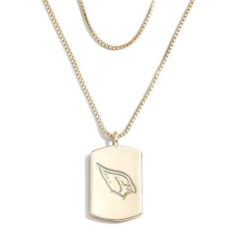 WEAR by Erin Andrews x Baublebar Arizona Cardinals Gold Dog Tag Necklace, Womens Product Image