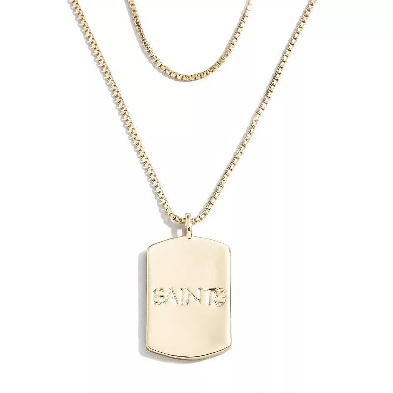 Womens Wear by Erin Andrews x Baublebar New Orleans Saints Gold Dog Tag Necklace Product Image