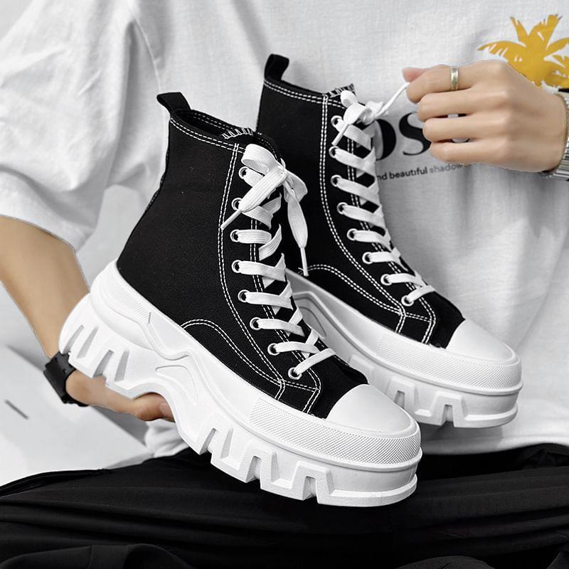 Platform Canvas High Top Sneakers Product Image