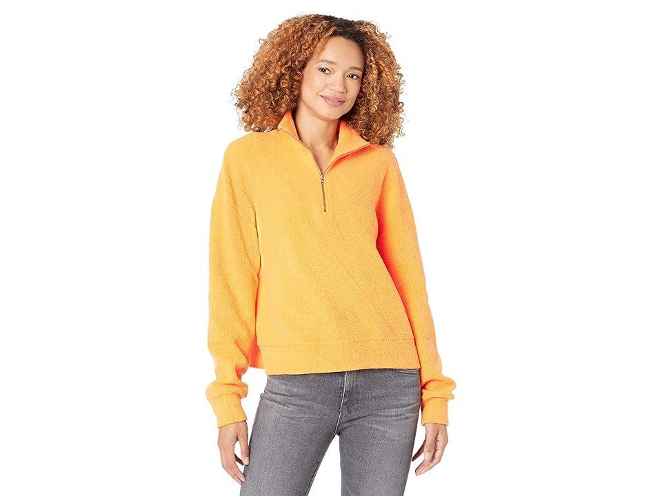 MONROW Teddy Fleece 1/2 Zip (Mango) Women's Clothing Product Image