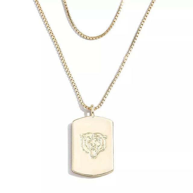 WEAR by Erin Andrews x Baublebar Chicago Bears Gold Dog Tag Necklace, Womens Product Image