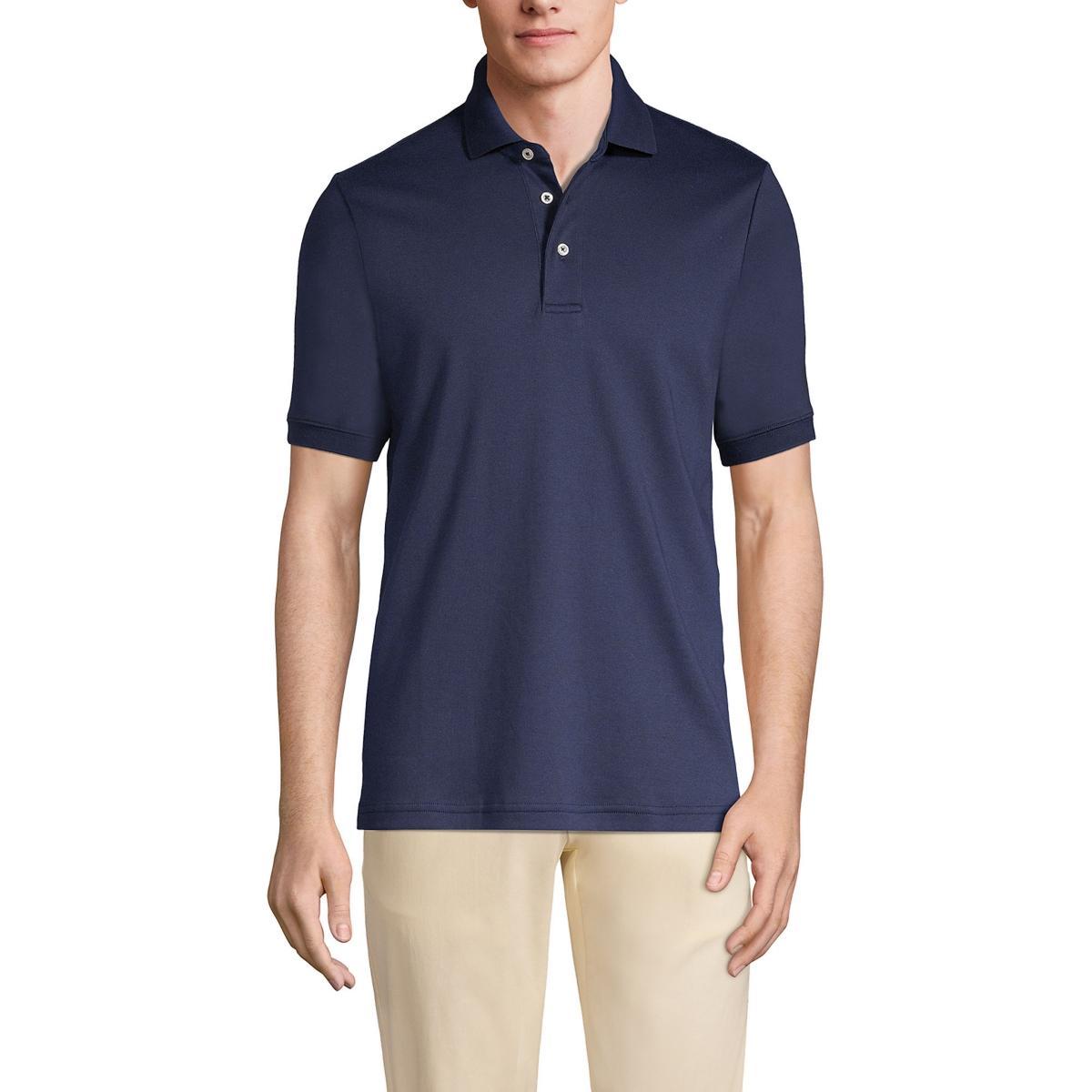 Big & Tall Lands End Super Soft Supima Polo, Mens Royal Red Product Image