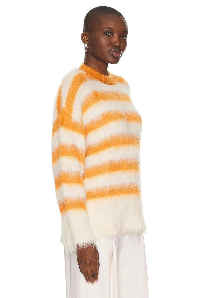 Monse Striped Alpaca Sweater in White,Orange. Size M, S, XS. Product Image