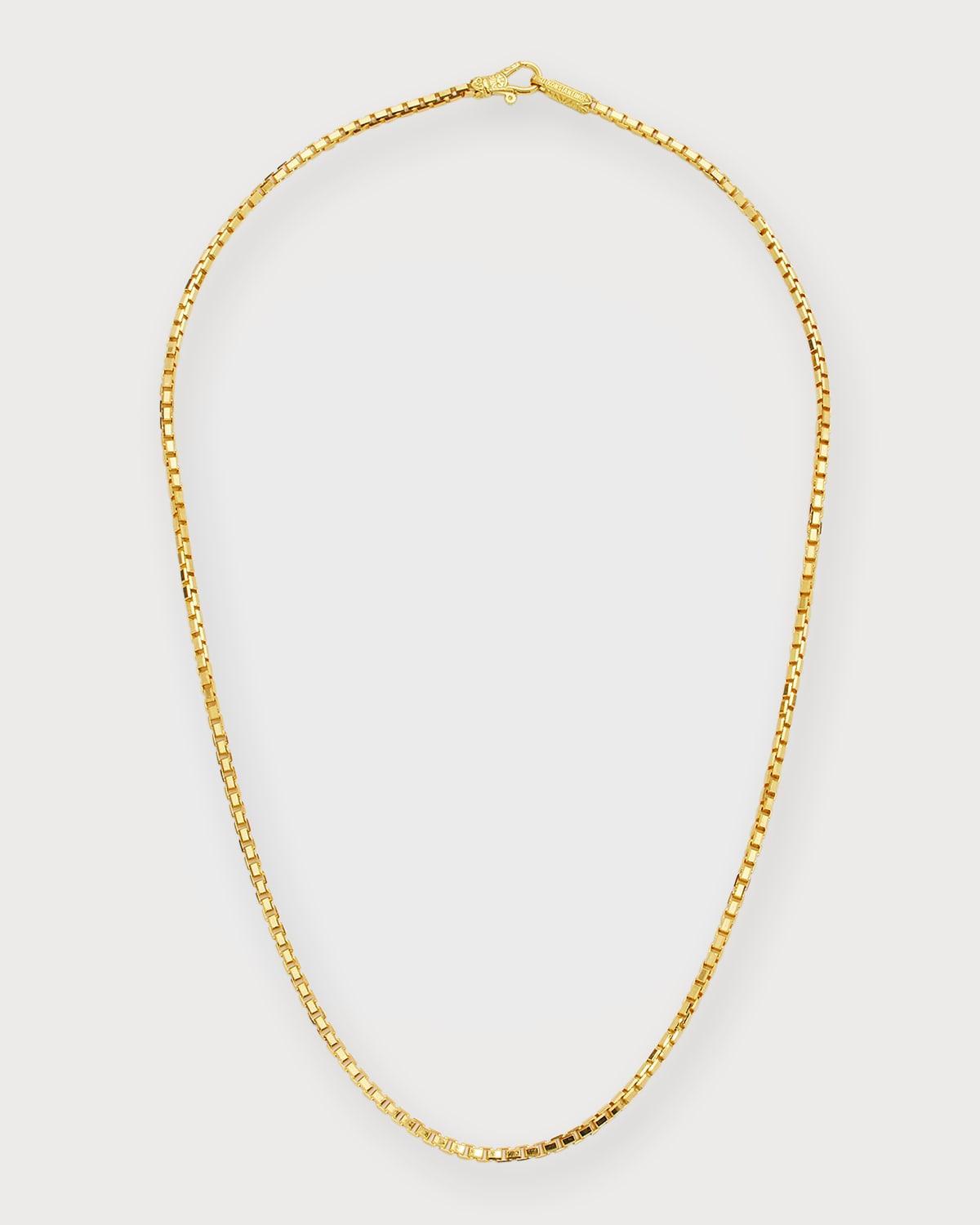 Mens 18K Yellow Gold Box Chain Necklace Product Image