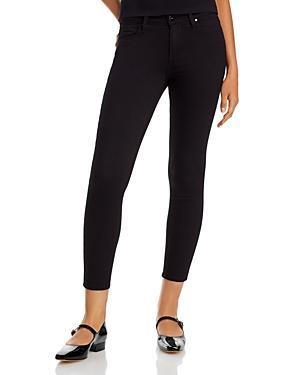 Paige Transcend Verdugo Mid Rise Cropped Skinny Jeans in Black Overdye Product Image