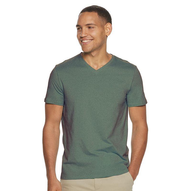 Men's Apt. 9® Premier Flex Short Sleeve V-Neck Tee, Size: XS, Aspen Green Product Image