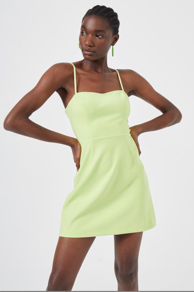 Tie Back Whisper Sweetheart Dress- Sharp Green Product Image