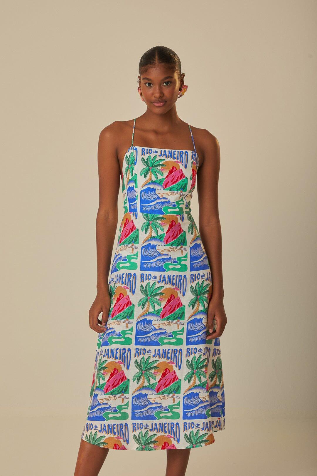 Off-White Carioca Posters Midi Dress Product Image