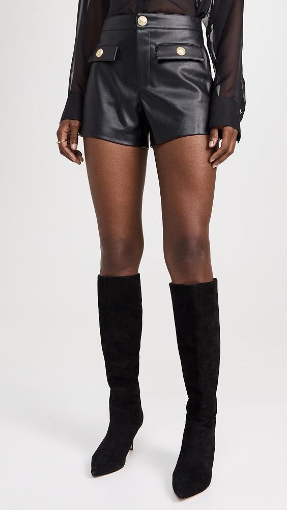 L'AGENCE Dionne Faux Leather Shorts | Shopbop Product Image