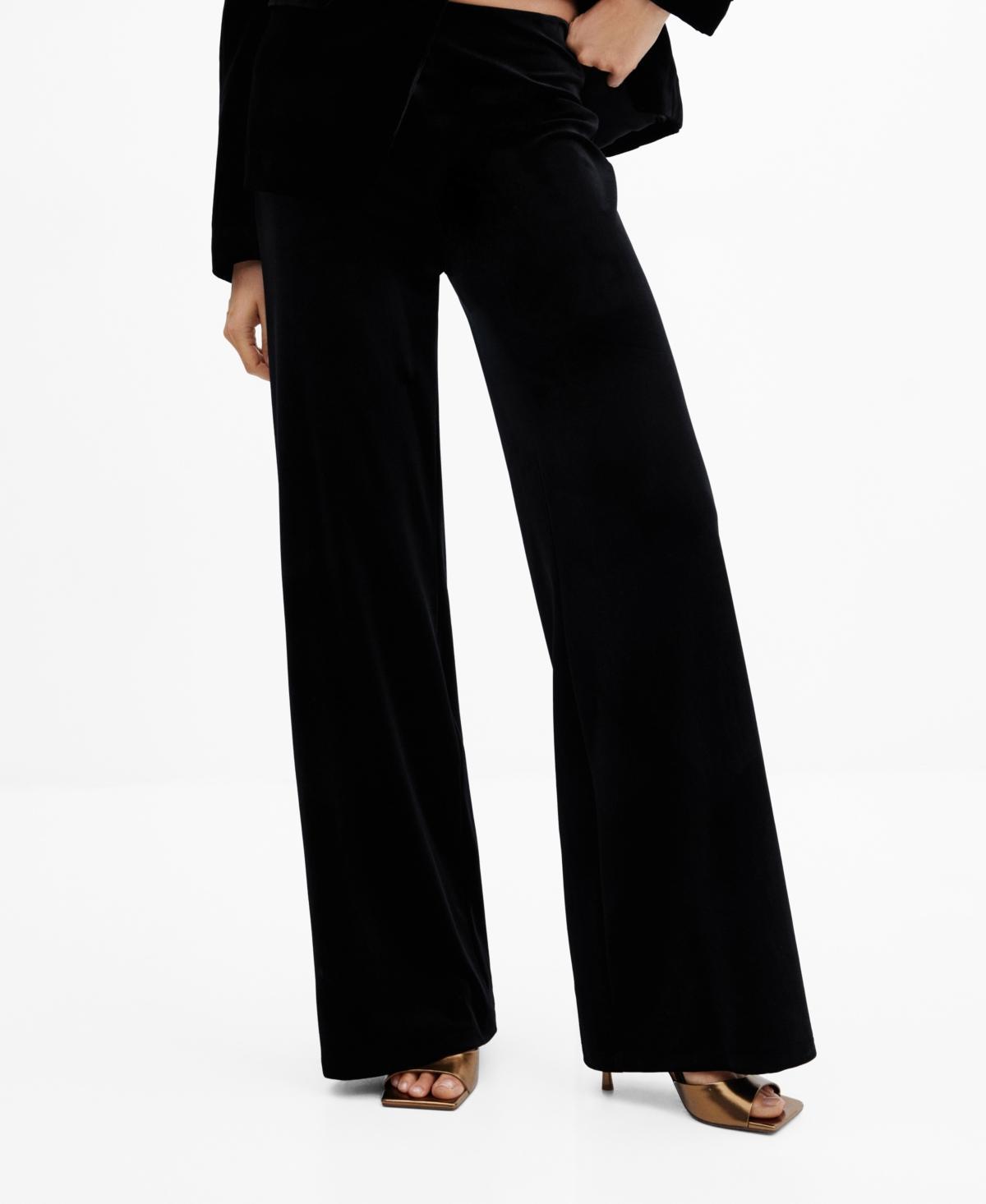 MANGO High Waist Flare Velvet Pants Product Image