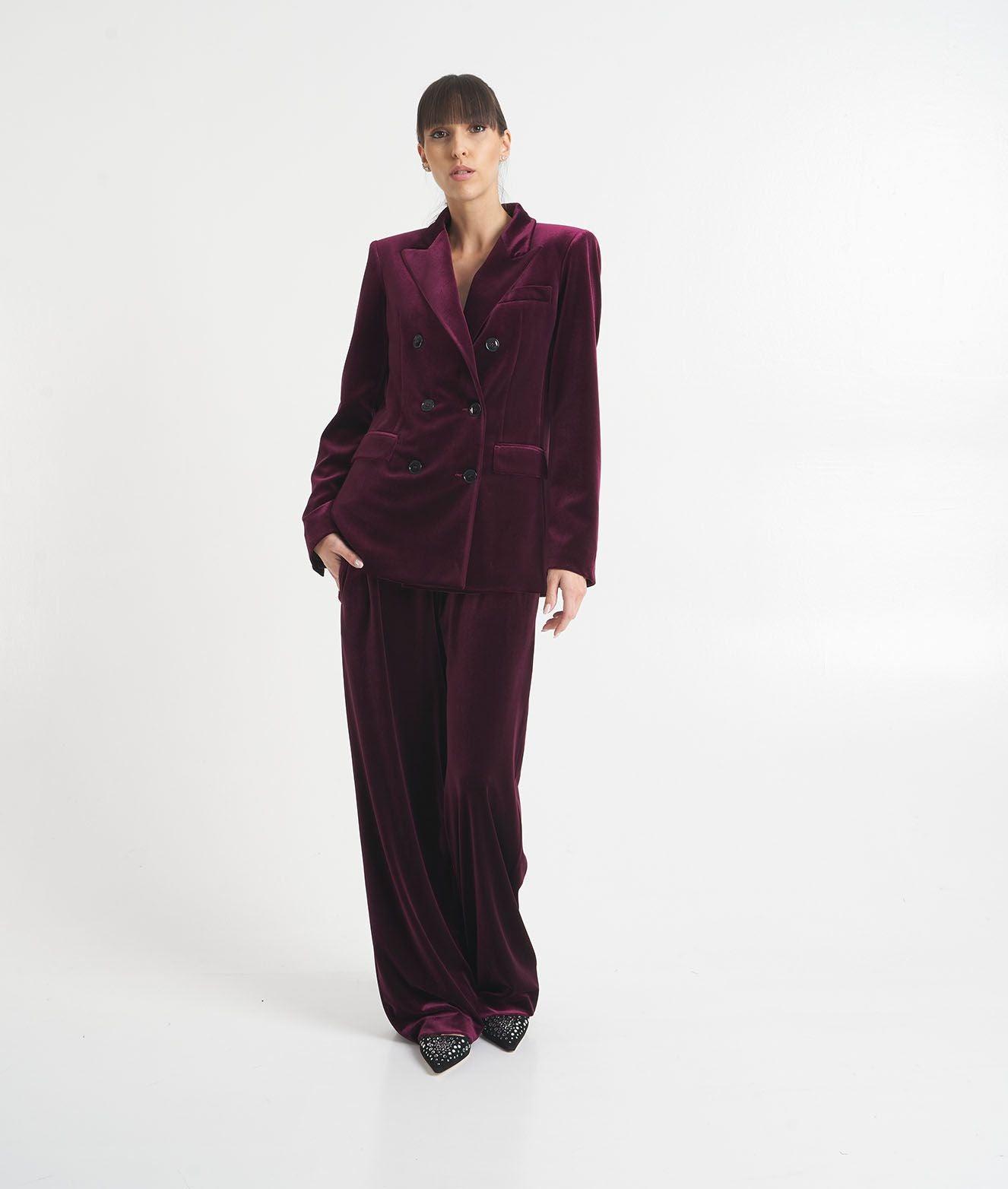 Blazer doppiopetto in velluto Female Product Image