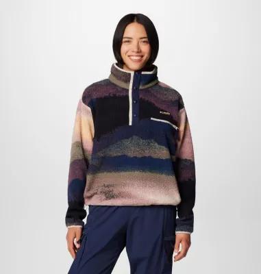 Columbia Women's Helvetia II Printed Cropped Half Snap Fleece Pullover- Product Image