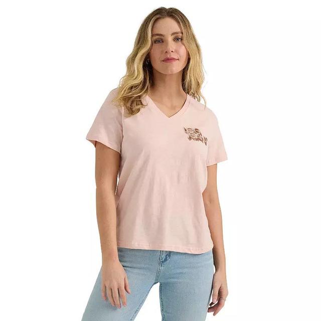 Womens Lee Crewneck Graphic Tee Pink Logo Product Image