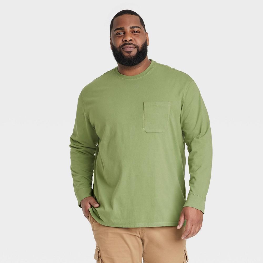 Mens Big & Tall Long Sleeve Pocket Crewneck T-Shirt - Goodfellow & Co 3XLT Product Image