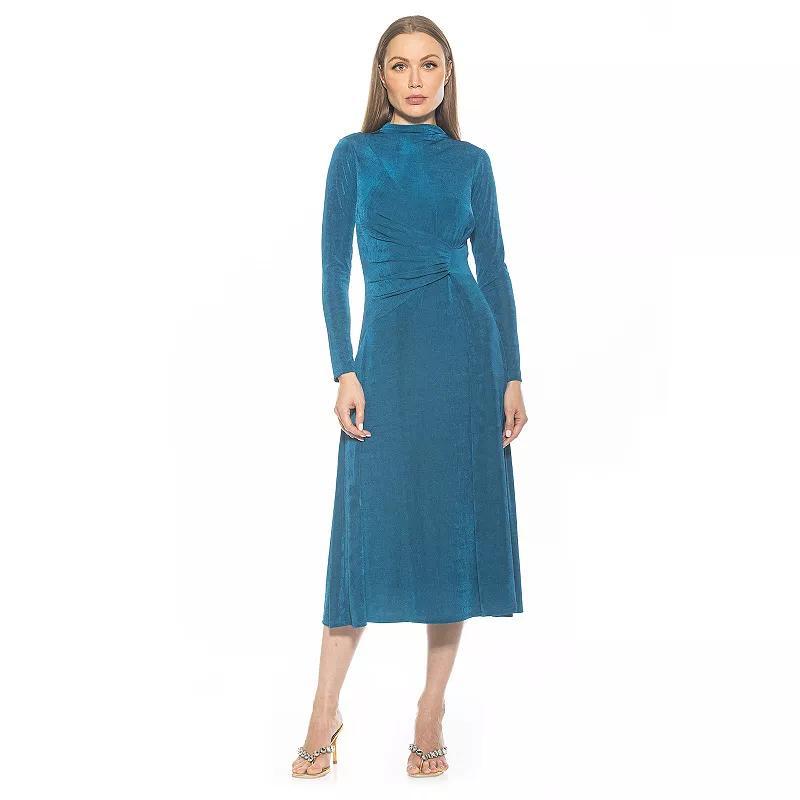 Womens ALEXIA ADMOR Marla Draped Long Sleeve Maxi Dress Product Image