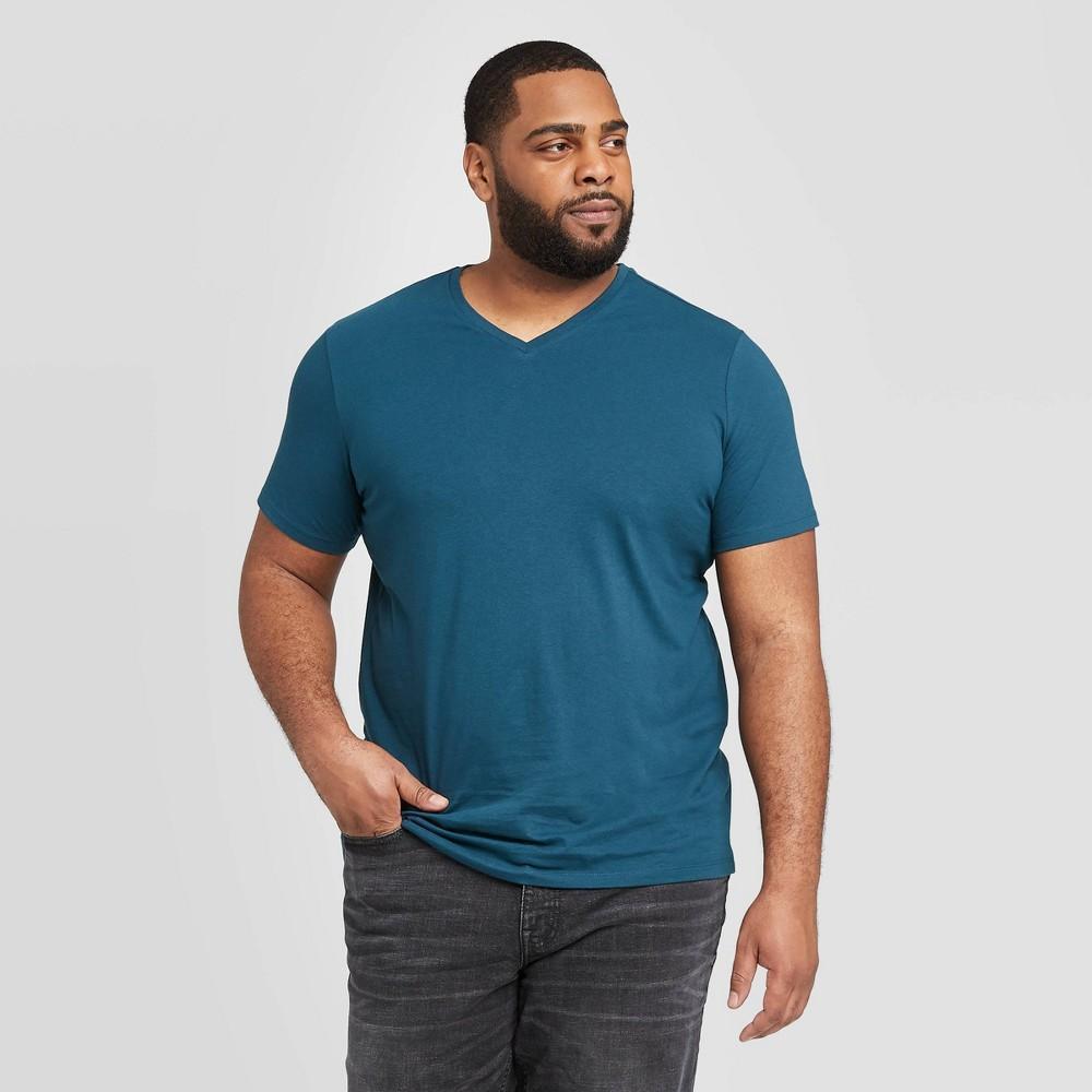 Mens Big & Tall Every Wear Short Sleeve V-Neck T-Shirt - Goodfellow & Co Thunderbolt Blue 5XLT Product Image