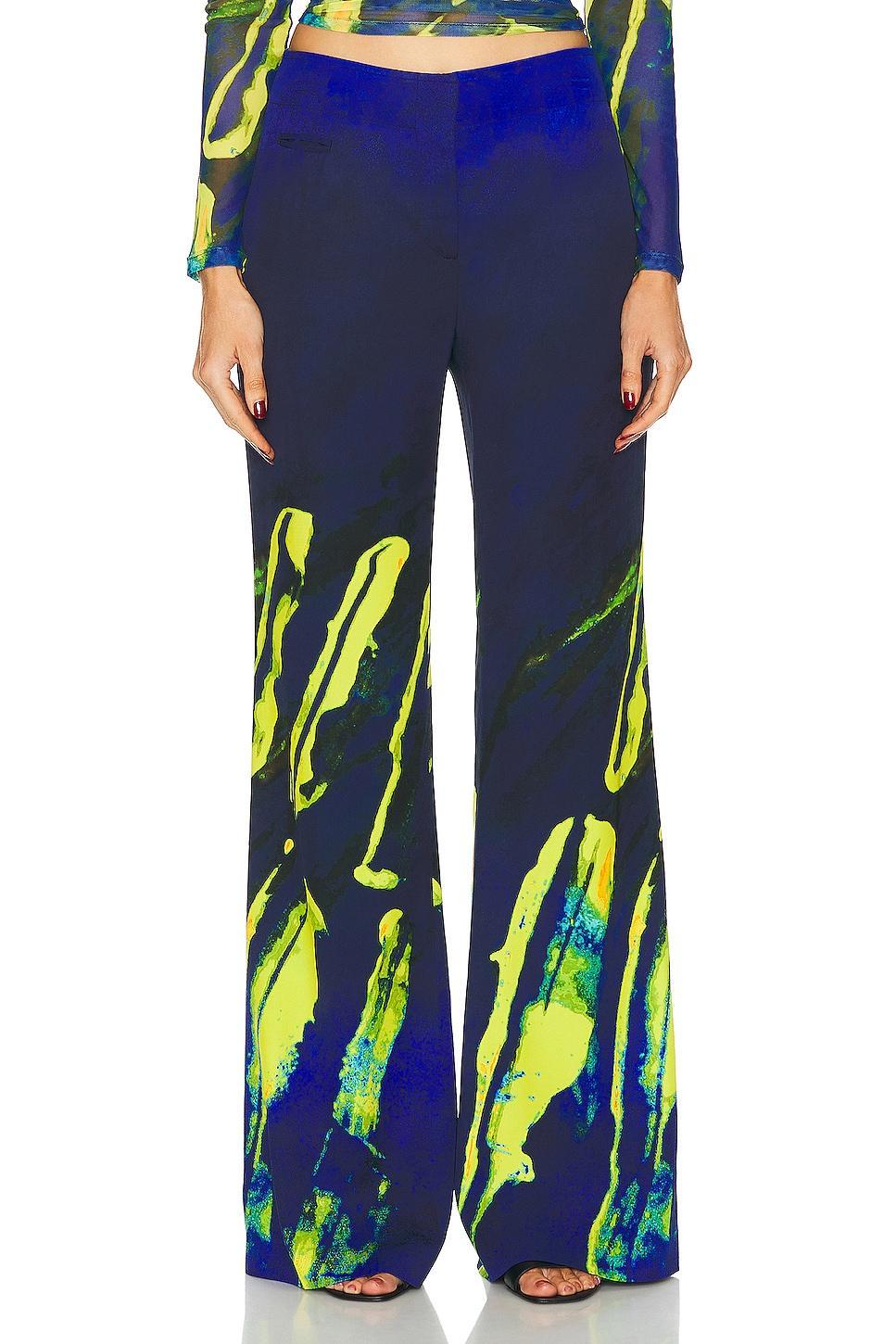 Louisa Ballou Tailored Trouser in Blue,Green Product Image