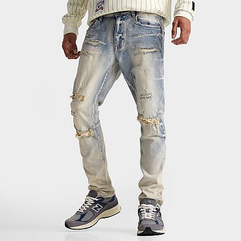 Smoke Rise Mens Slim Ripped Denim Jeans Product Image