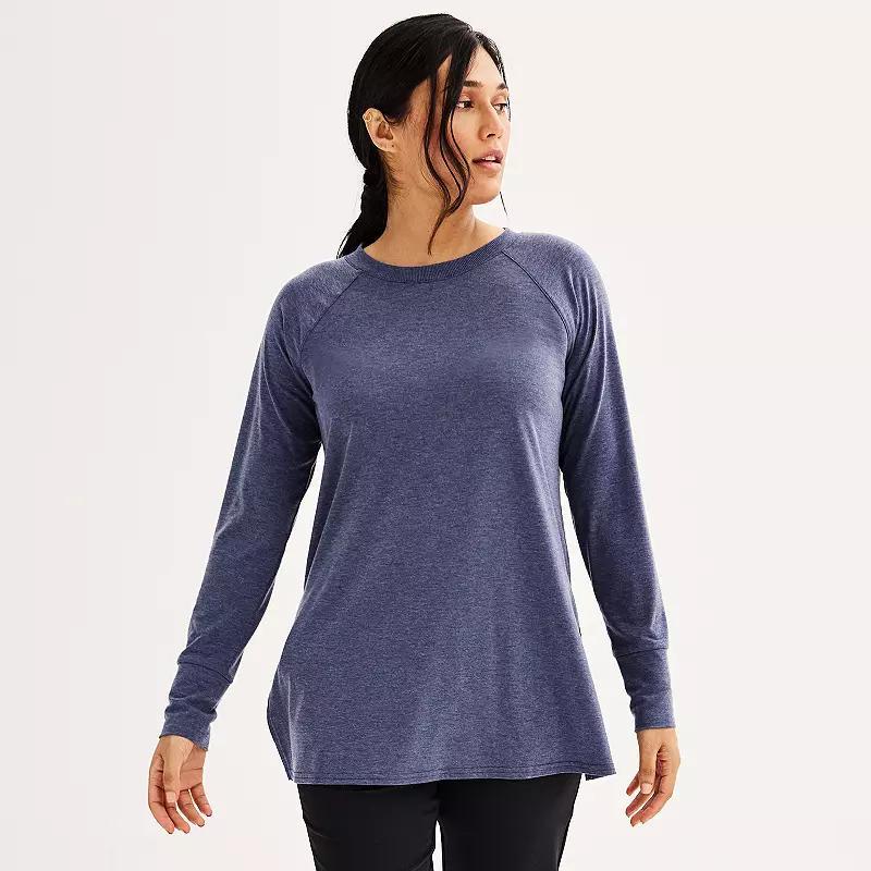 Womens Tek Gear Long Sleeve Tunic Tee Purple Appeal Product Image