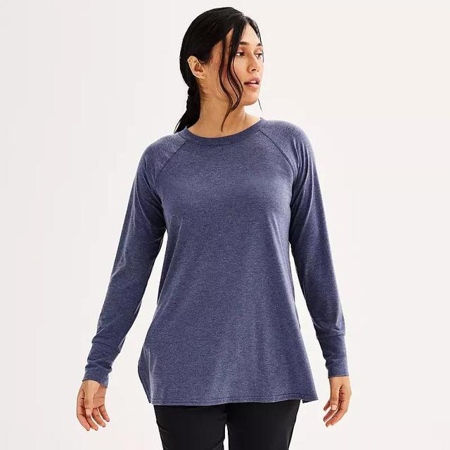 Womens Tek Gear Long Sleeve Tunic Tee Smokey Grey Product Image