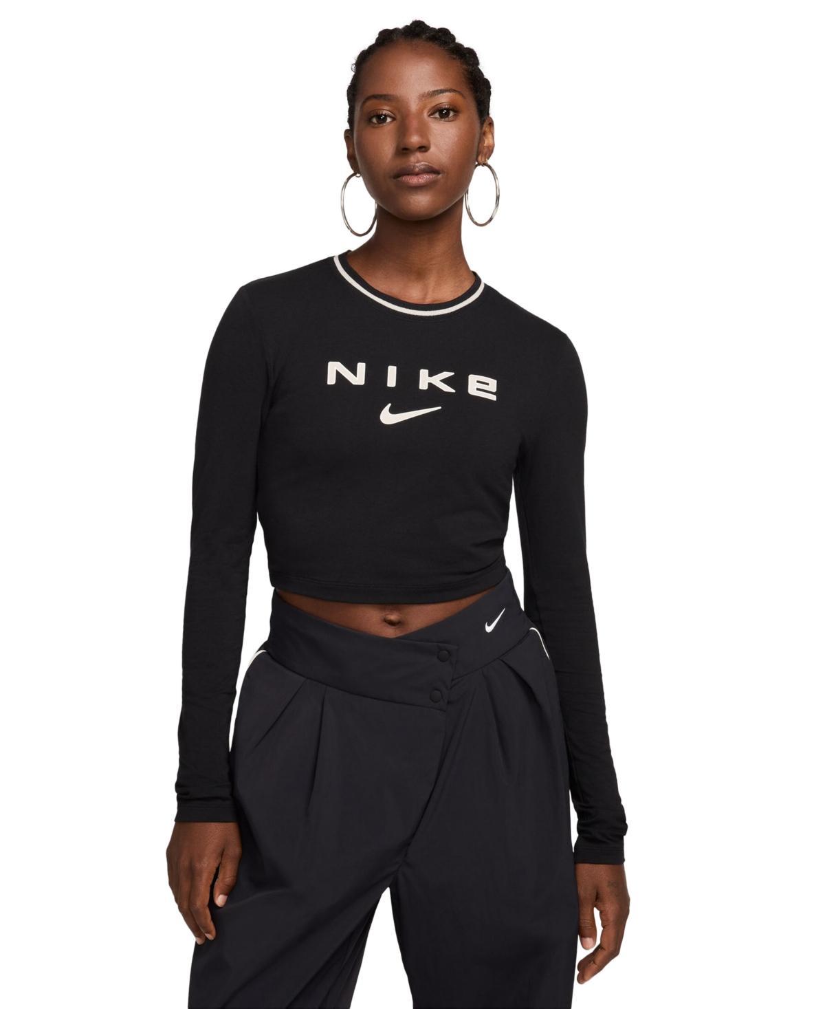 Nike Womens Sportswear Chill Knit Slim Logo Cropped T-Shirt Product Image