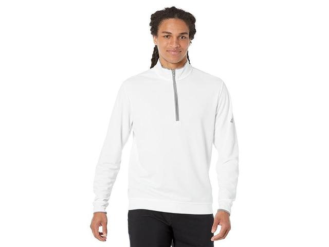 adidas Golf Lightweight UPF 1/4 Zip Pullover (White/Grey Three) Men's Clothing Product Image