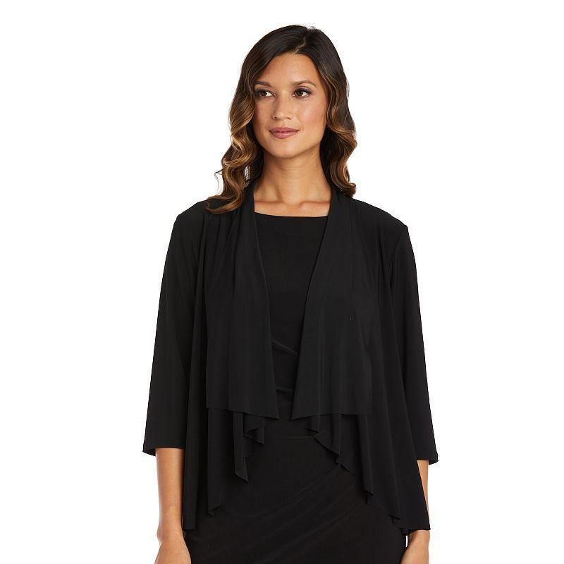 R&M Richards 3/4 Sleeve Knit Shrug, Large , Black Product Image