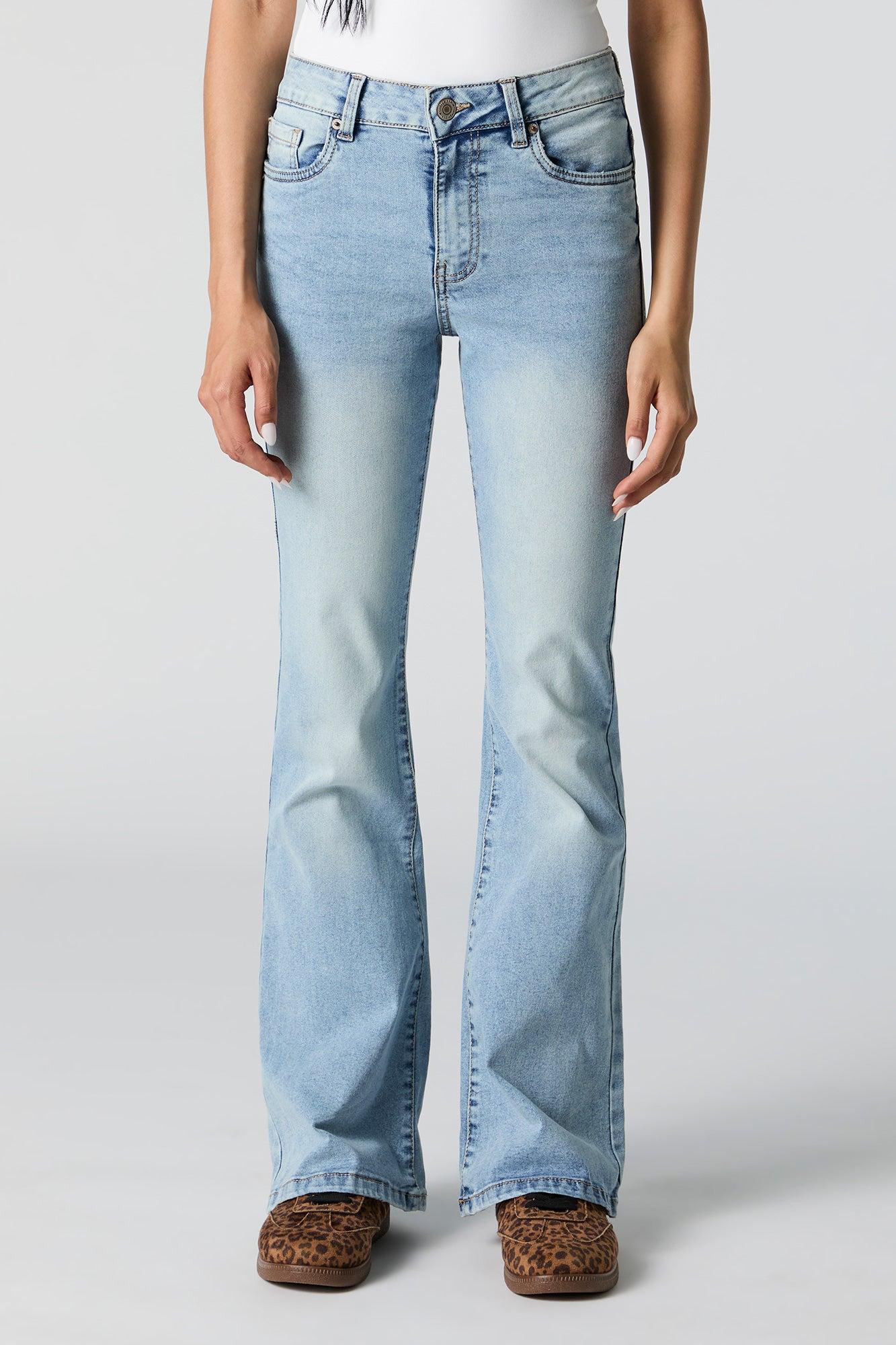 Medium Wash Mid Rise Flare Jean Female Product Image