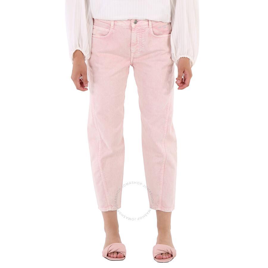 Ladies Twisted Seam Jeans In Pink Product Image