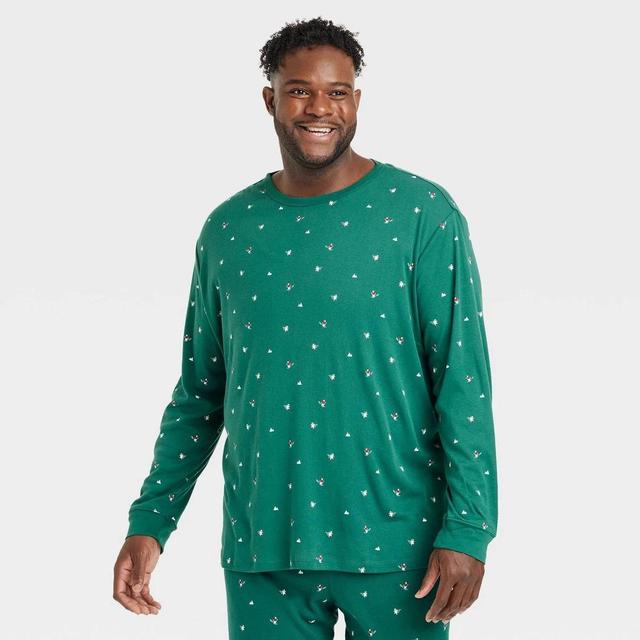 Mens Big & Tall Polar Bear Print Cotton Ribbed Holiday Matching Family Pajama Shirt - Wondershop 5XL Product Image