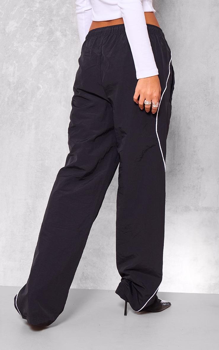 Black Shell Side Stripe Track Pants Product Image