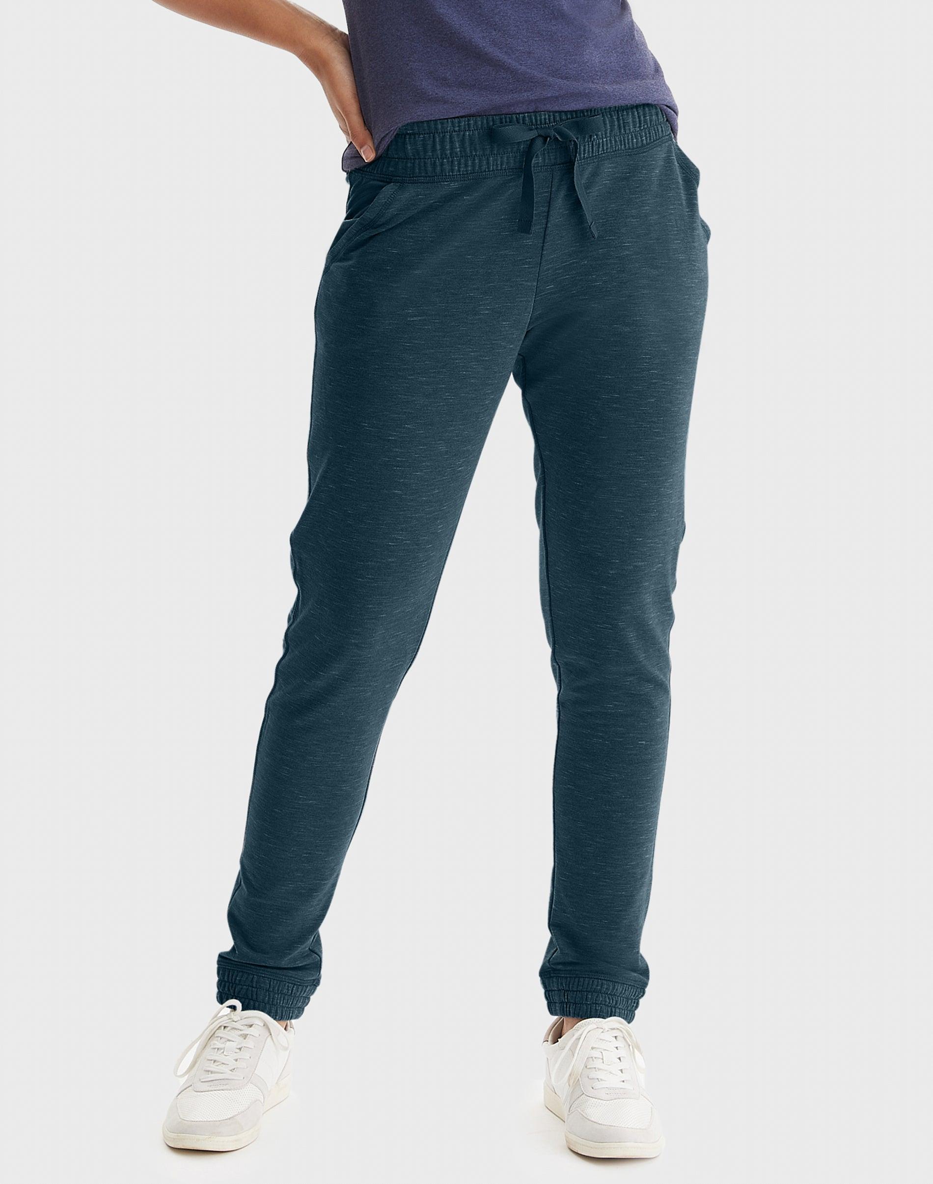 Hanes Women's French Terry Jogger with Pockets Juniper Blue Heather XL Product Image