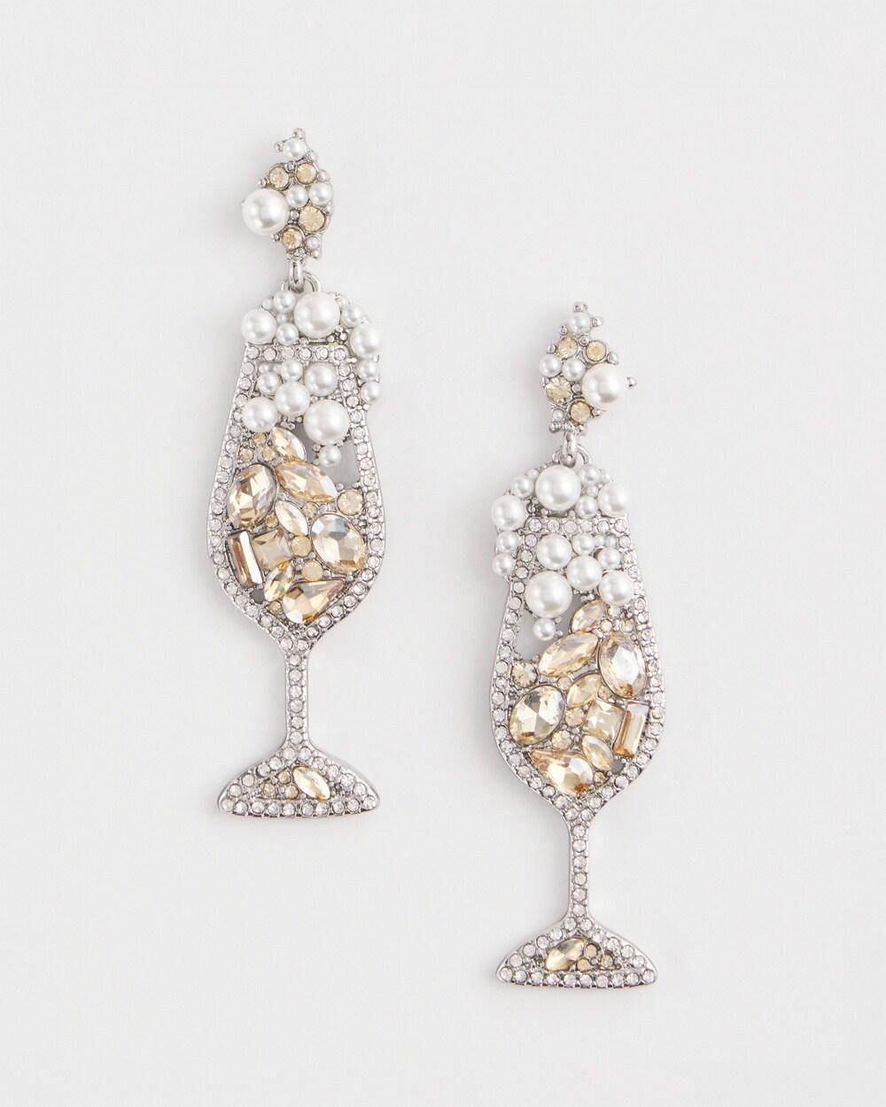 No Droop™ Embellished Champagne Earrings Product Image