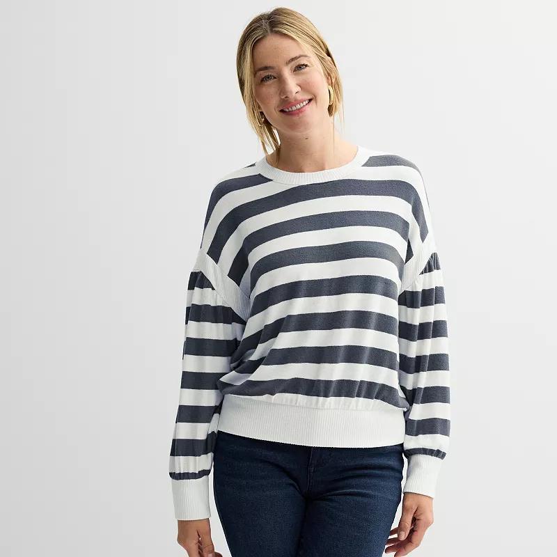 Womens Sonoma Goods For Life Striped Cozy Pullover Product Image