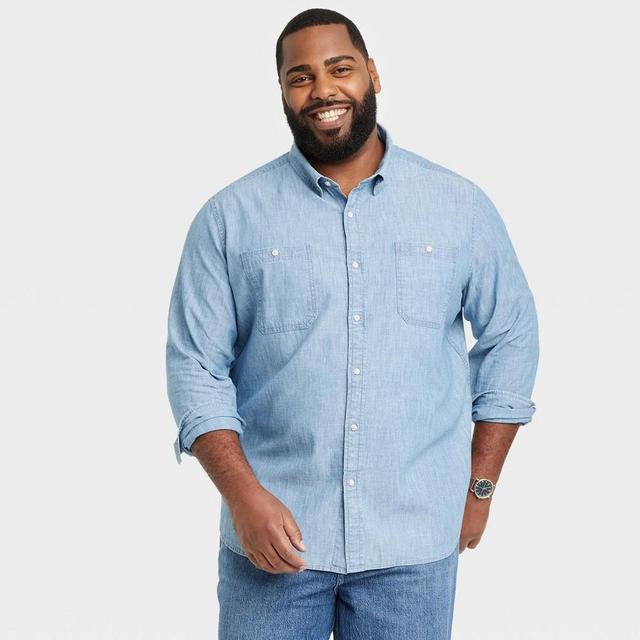 Mens Big & Tall Button-Down Shirt - Goodfellow & Co Light Blue LT Product Image