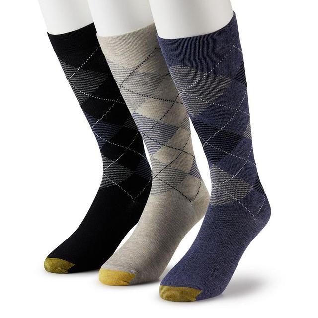 Mens GOLDTOE 3-Pack Mild Compression OTC Argyle Socks Product Image