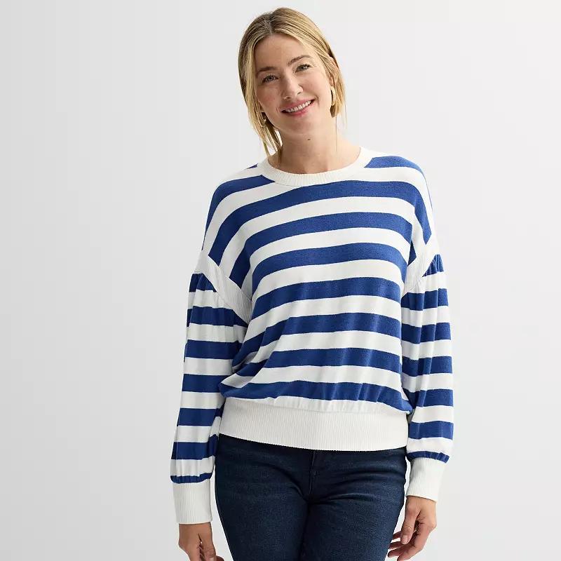 Womens Sonoma Goods For Life Striped Cozy Pullover Product Image