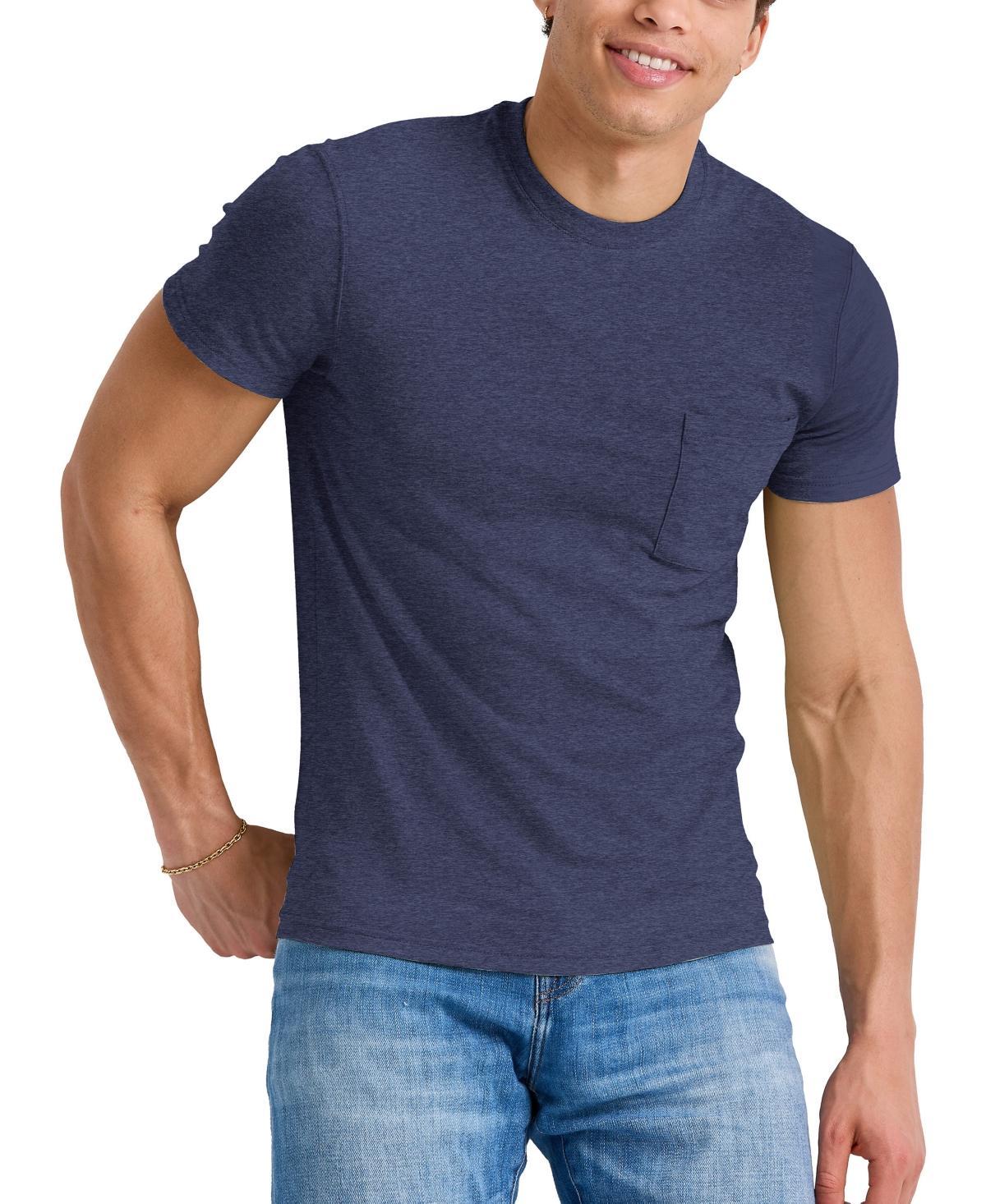 Mens Hanes Originals Cotton Short Sleeve Pocket T-shirt Product Image