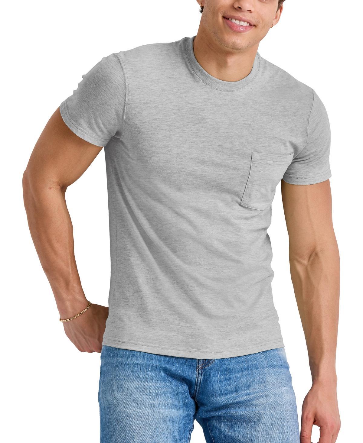 Mens Hanes Originals Cotton Short Sleeve Pocket T-shirt Product Image