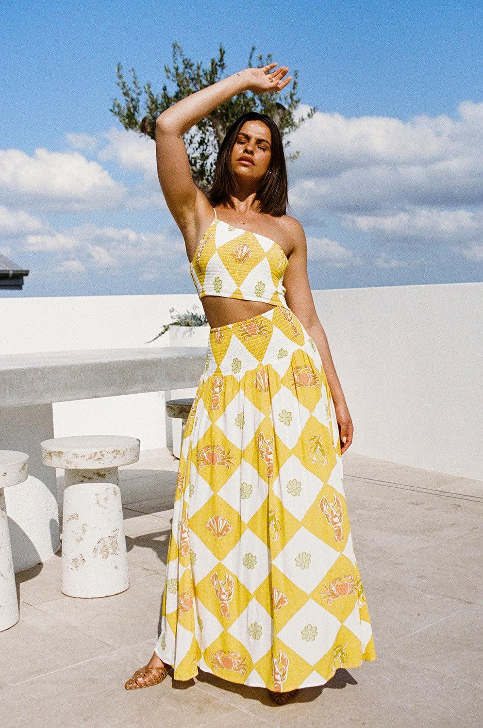 Venetian Maxi Dress - Oceano Yellow Product Image