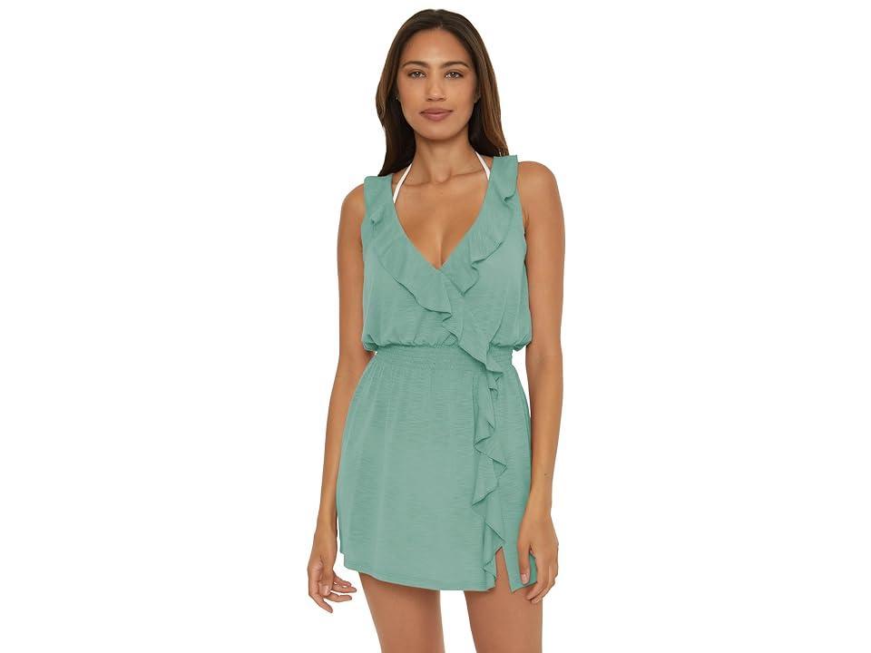 BECCA Breezy Basic Cascade Ruffle Dress (Mineral) Women's Swimwear Product Image