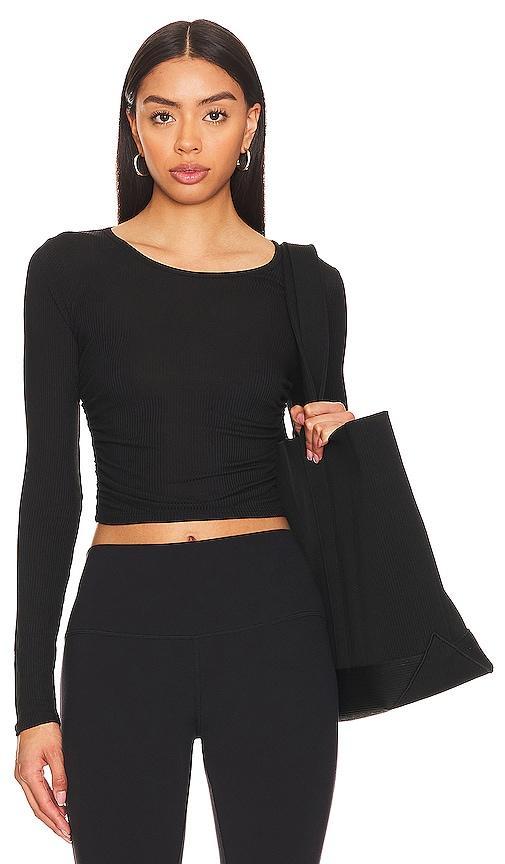 Alo Gather Long Sleeve Rib Crop Top Product Image