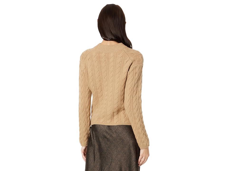 Vince Twisted Cable Cropped Crew in Beige. - size S (also in XS, M, L, XL) Product Image