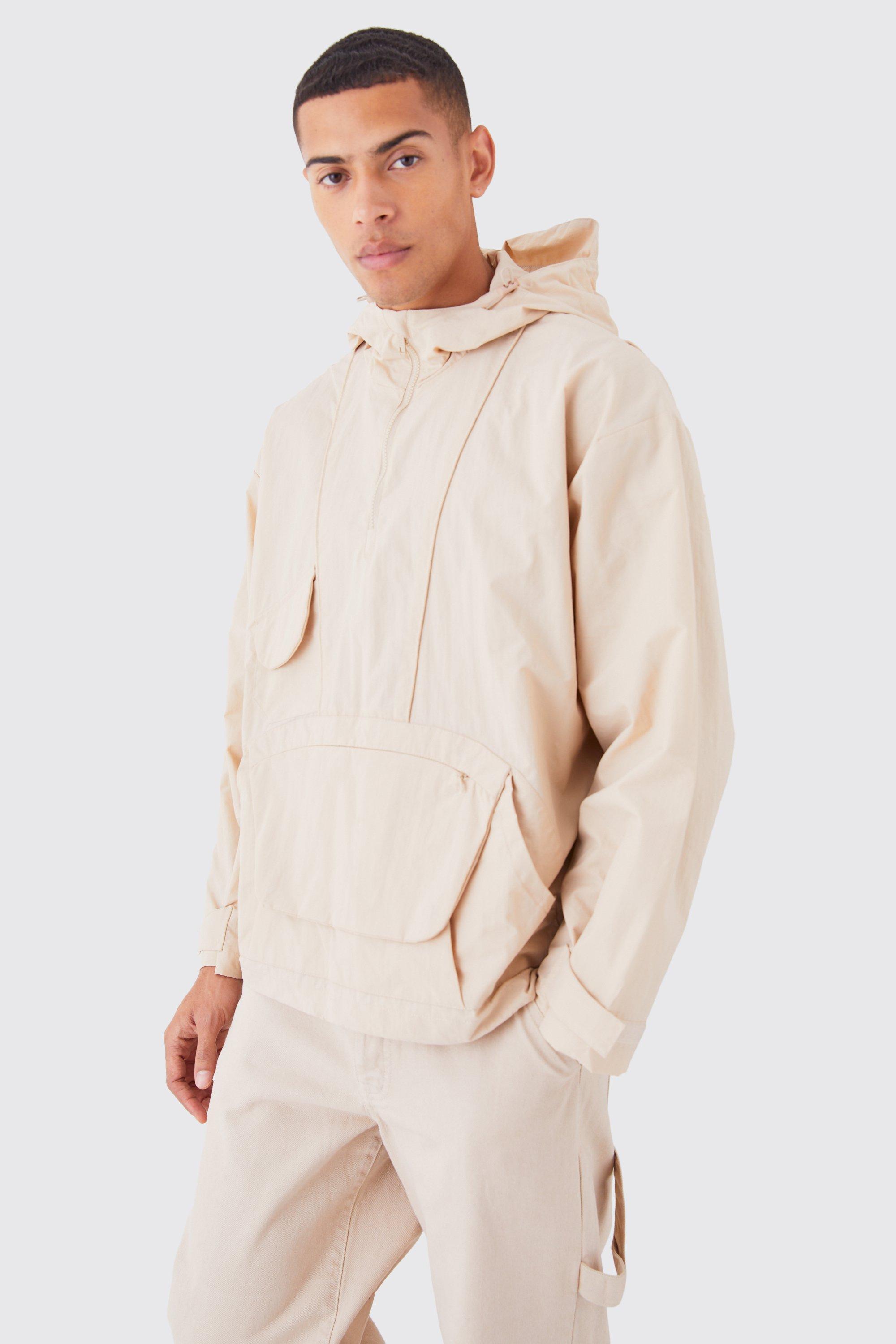 Half Zip Hooded Cagoule | boohooMAN USA Product Image