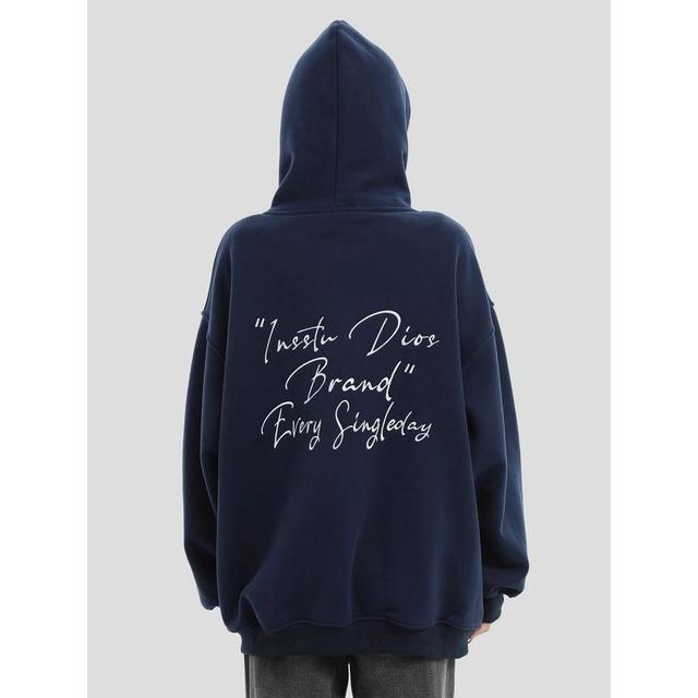 Couple Matching Lettering Zip-Up Hoodie Product Image