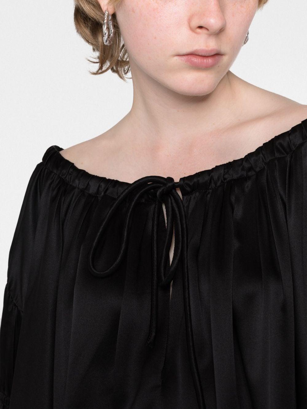 Leny Off-the-shoulder Silk Top In Black Product Image