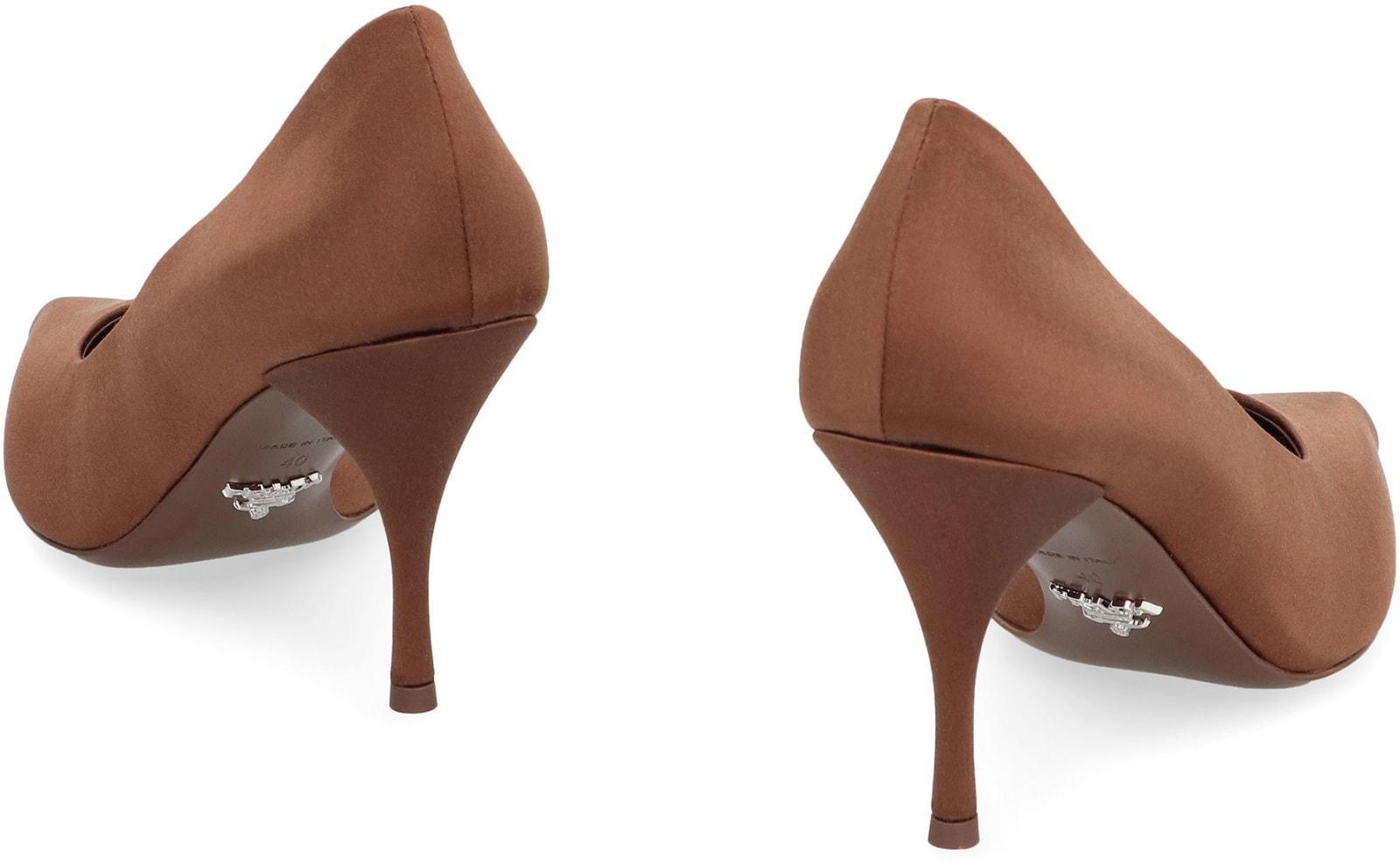 PRADA Satin Pumps In Brown Product Image