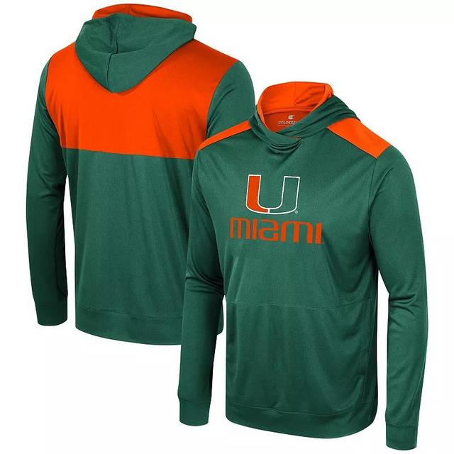 Mens Colosseum Miami Hurricanes Warm Up Long Sleeve Hoodie T-Shirt Product Image