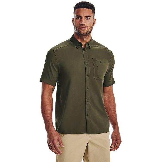 Mens Under Armour UPF 30 Drift Tide 2.0 Fitted Performance Short Sleeve Button-Down Shirt Product Image