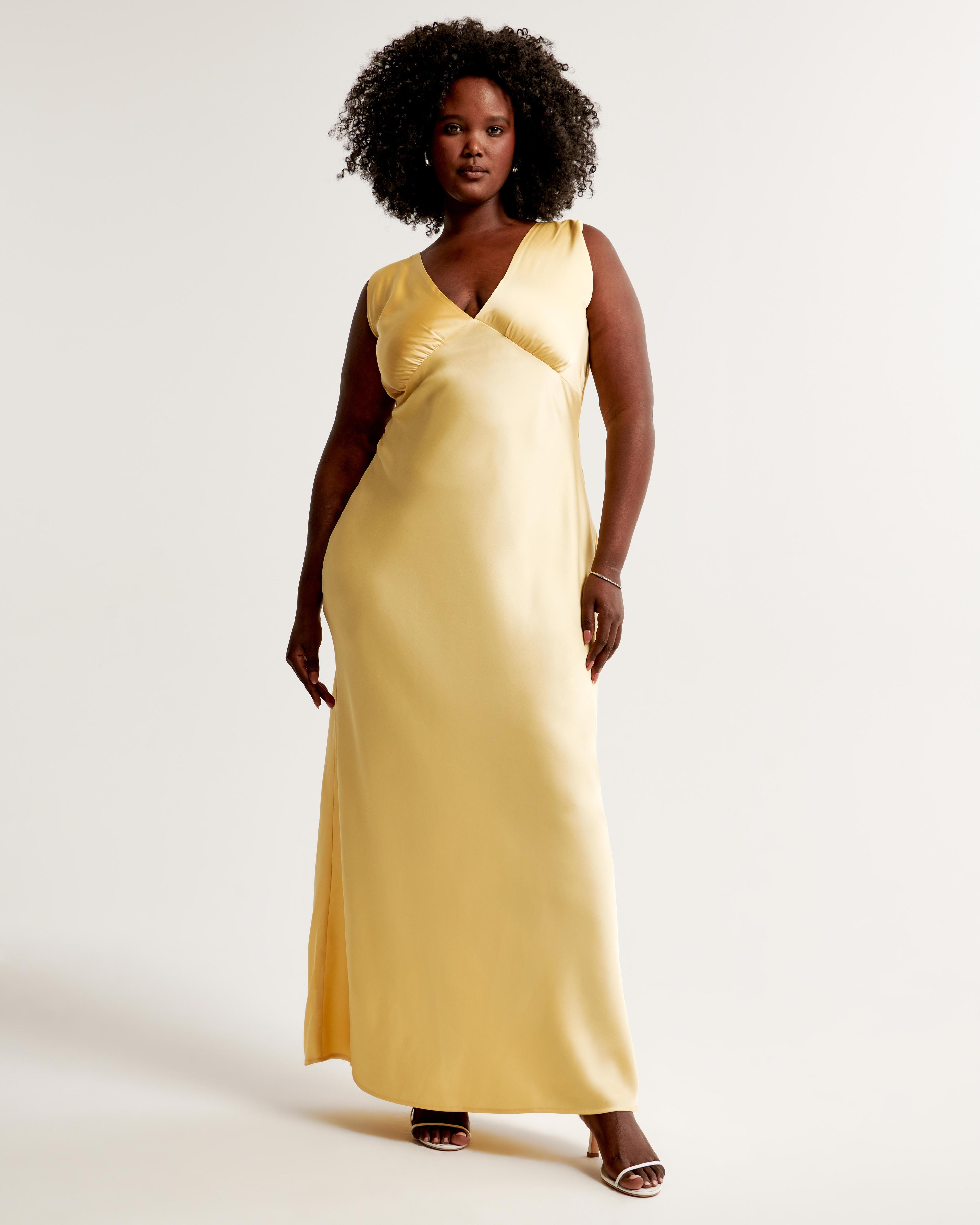 Plunge Cowl Back Maxi Dress Product Image